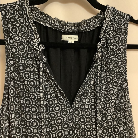 Max Studio boho mesh tank tiered ruffled hem dress - Picture 7 of 11